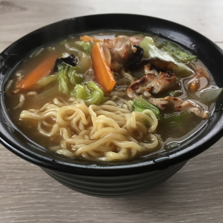 インスタントde五品目のあんかけ味噌ラーメン♪